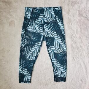 Zella Green Leaf Leggings Medium